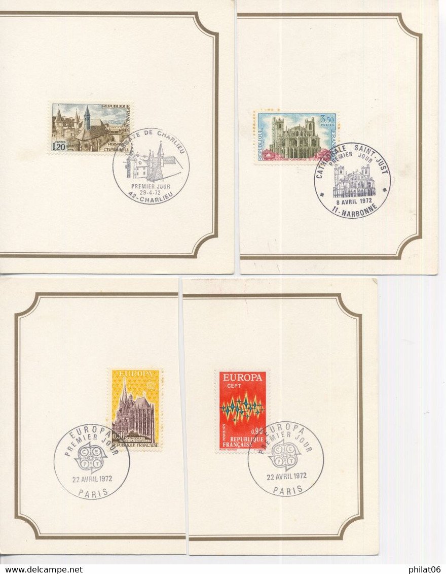 Timbres Oblitérés De L'année 1972 Avec Cahet 1er Jour Sur Bristol  (cote YT Oblitéré 21€ F161) - 1970-1979