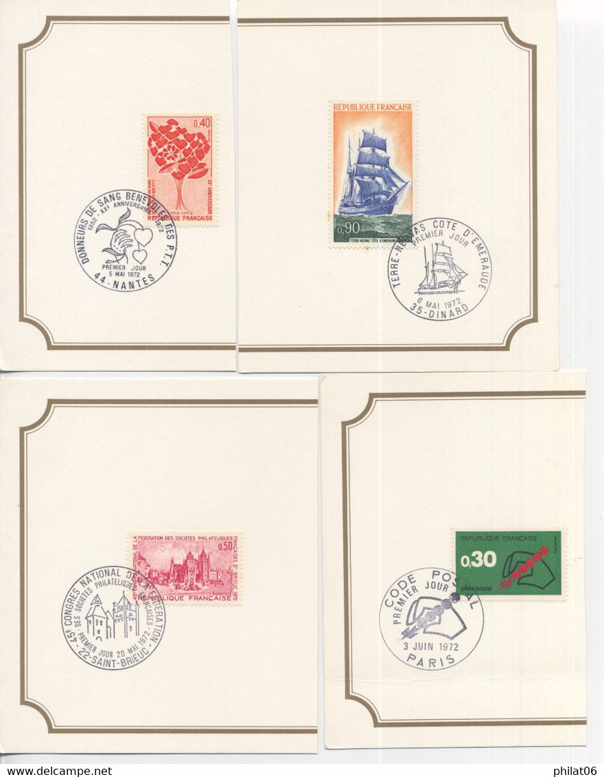 Timbres Oblitérés De L'année 1972 Avec Cahet 1er Jour Sur Bristol  (cote YT Oblitéré 21€ F161) - 1970-1979