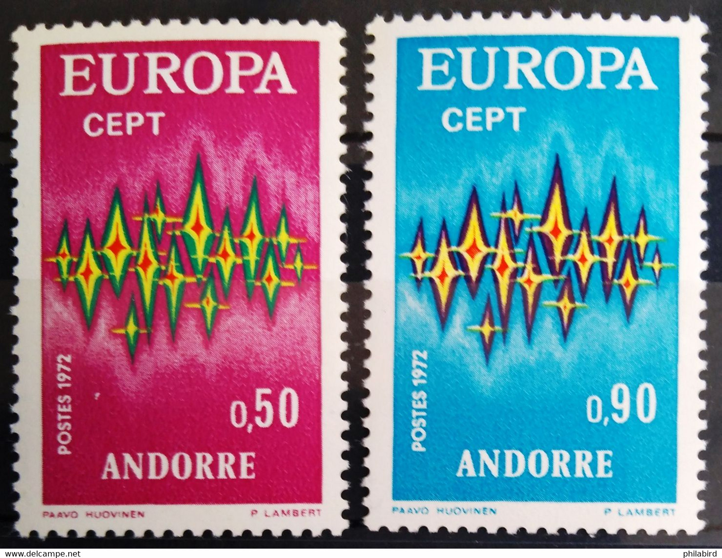 EUROPA 1972 - ANDORRE FRANCAIS                    N° 217/218                        NEUF** - 1972