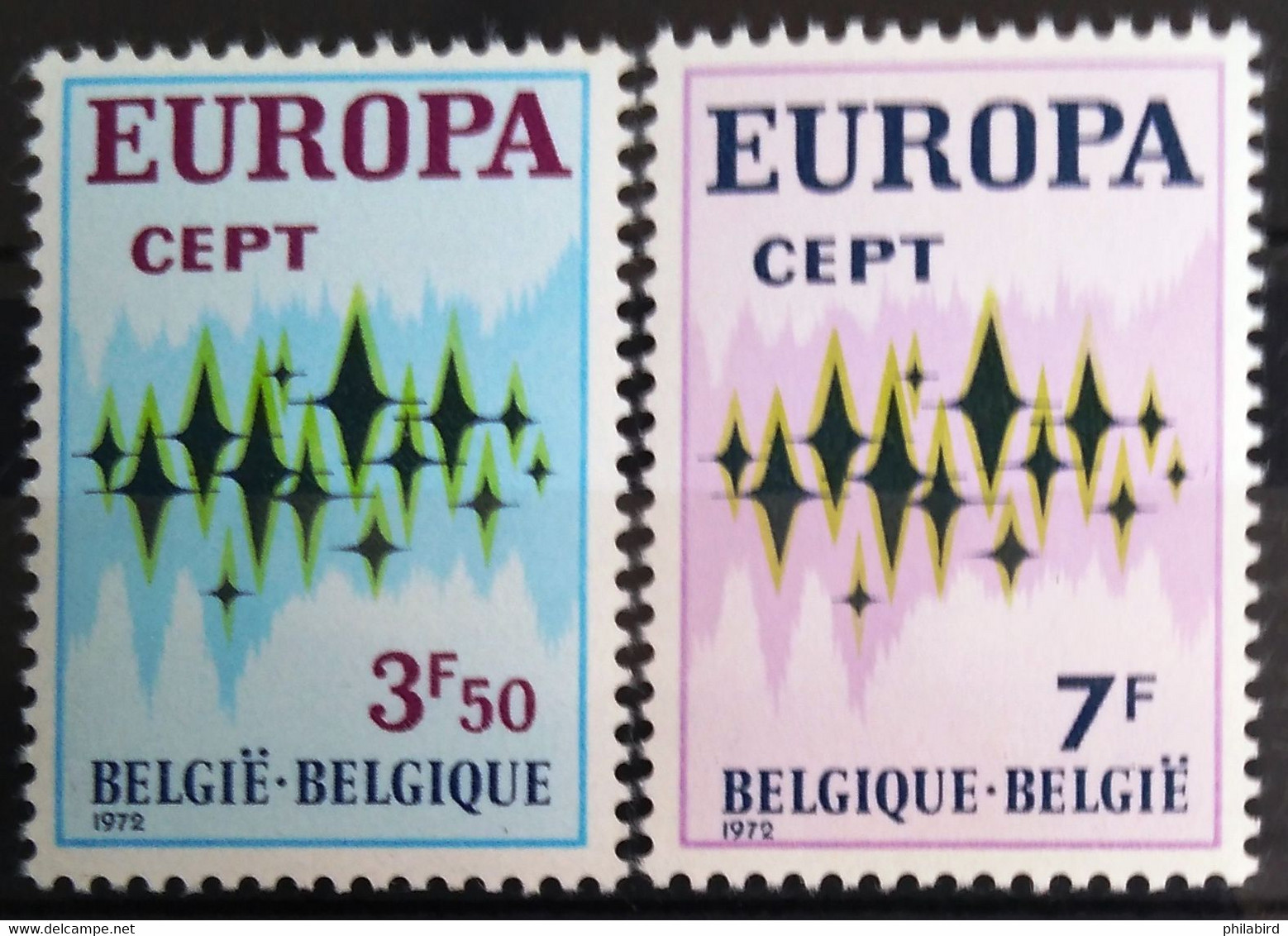EUROPA 1972 - BELGIQUE                    N° 1623/1624                        NEUF** - 1972