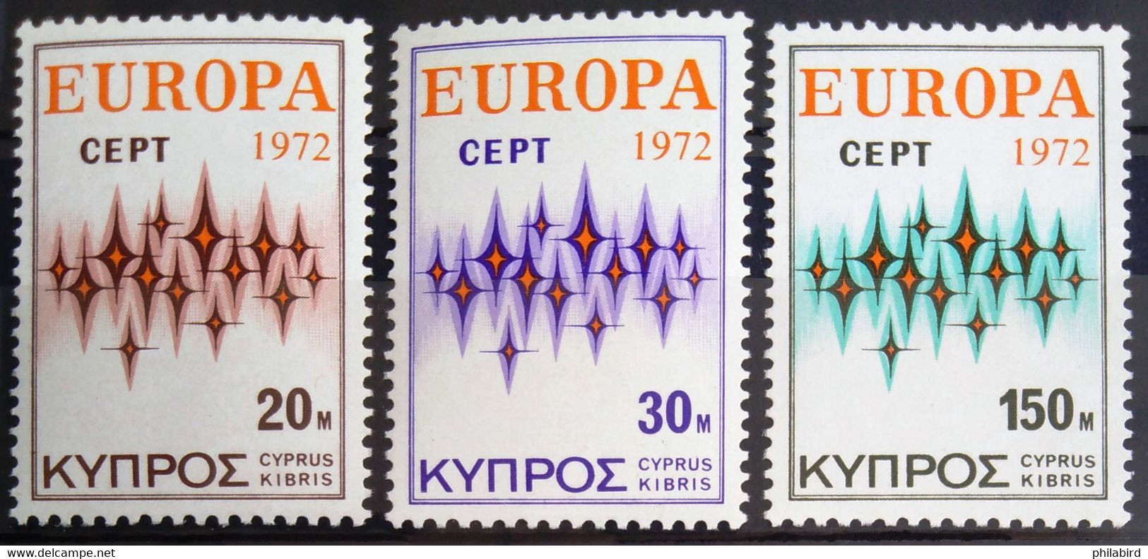 EUROPA 1972 - CHYPRE                    N° 366/368                        NEUF* - 1972