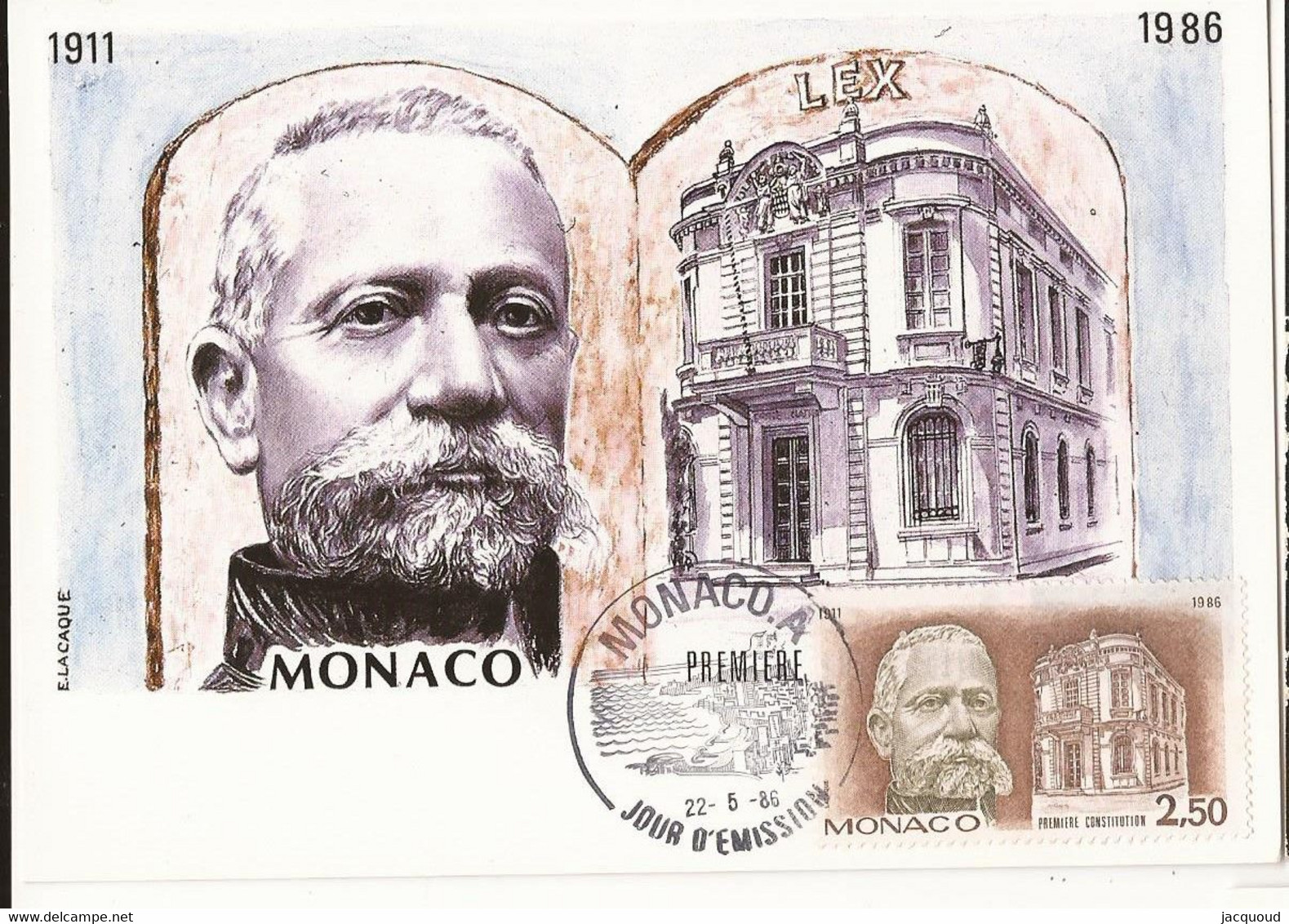 Monaco 1er Jour D'emission  1911 1986 Lex Monaco - Andere & Zonder Classificatie