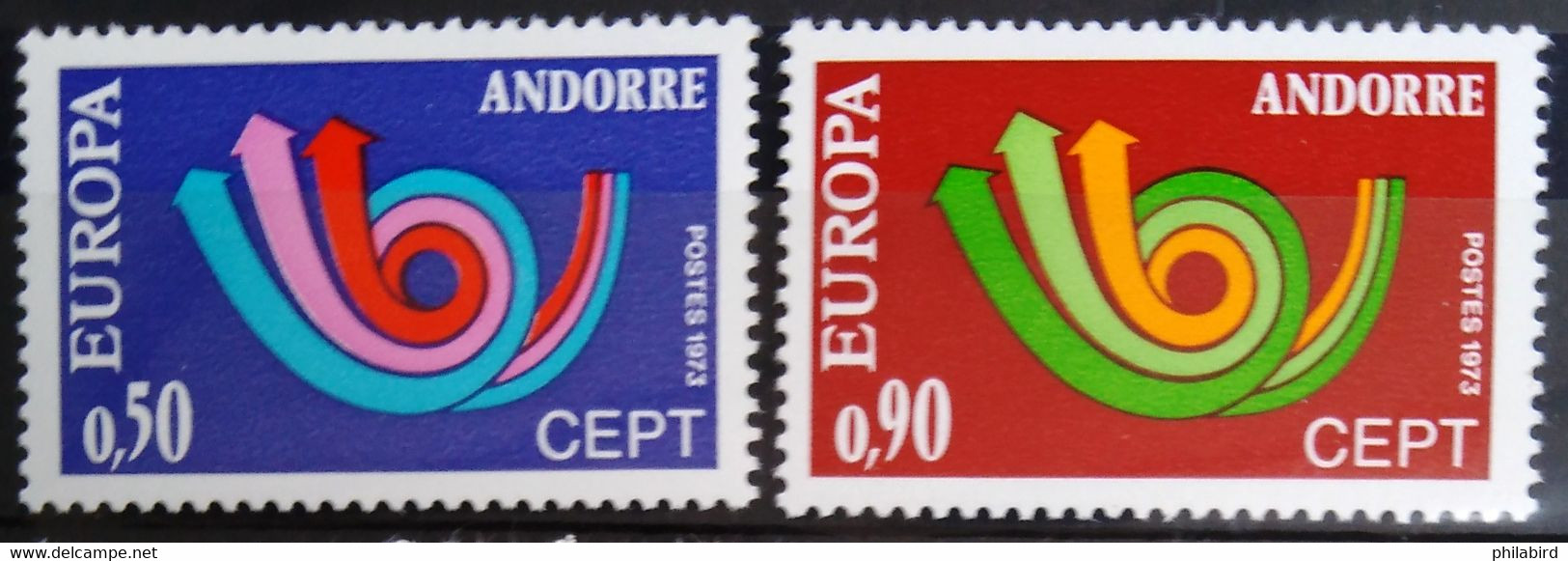 EUROPA 1973 - ANDORRE FRANCAIS                   N° 226/227                        NEUF** - 1973