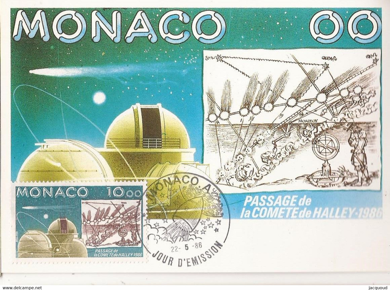 Monaco 1er Jour D'émission Passage De La Comète De Halley - Andere & Zonder Classificatie