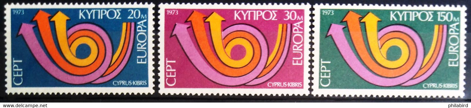 EUROPA 1973 - CHYPRE                   N° 381/383                        NEUF* - 1973