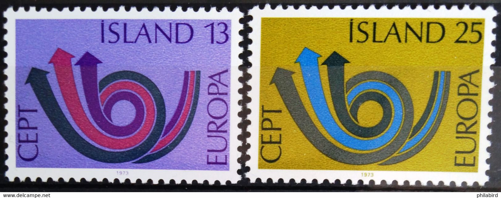 EUROPA 1973 - ISLANDE                   N° 424/425                        NEUF* - 1973