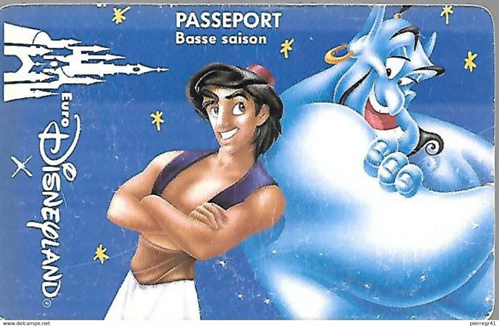 PASS--EURODISNEYLAND-ALADDIN- V°N° VGS SE 00096--Valide 1 Jour Saison Basse-BE -RARE - Disney-Pässe