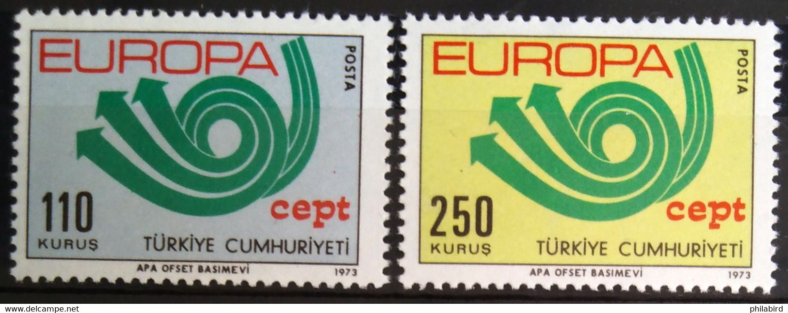 EUROPA 1973 - TURQUIE                   N° 2050/2051                      NEUF** - 1973
