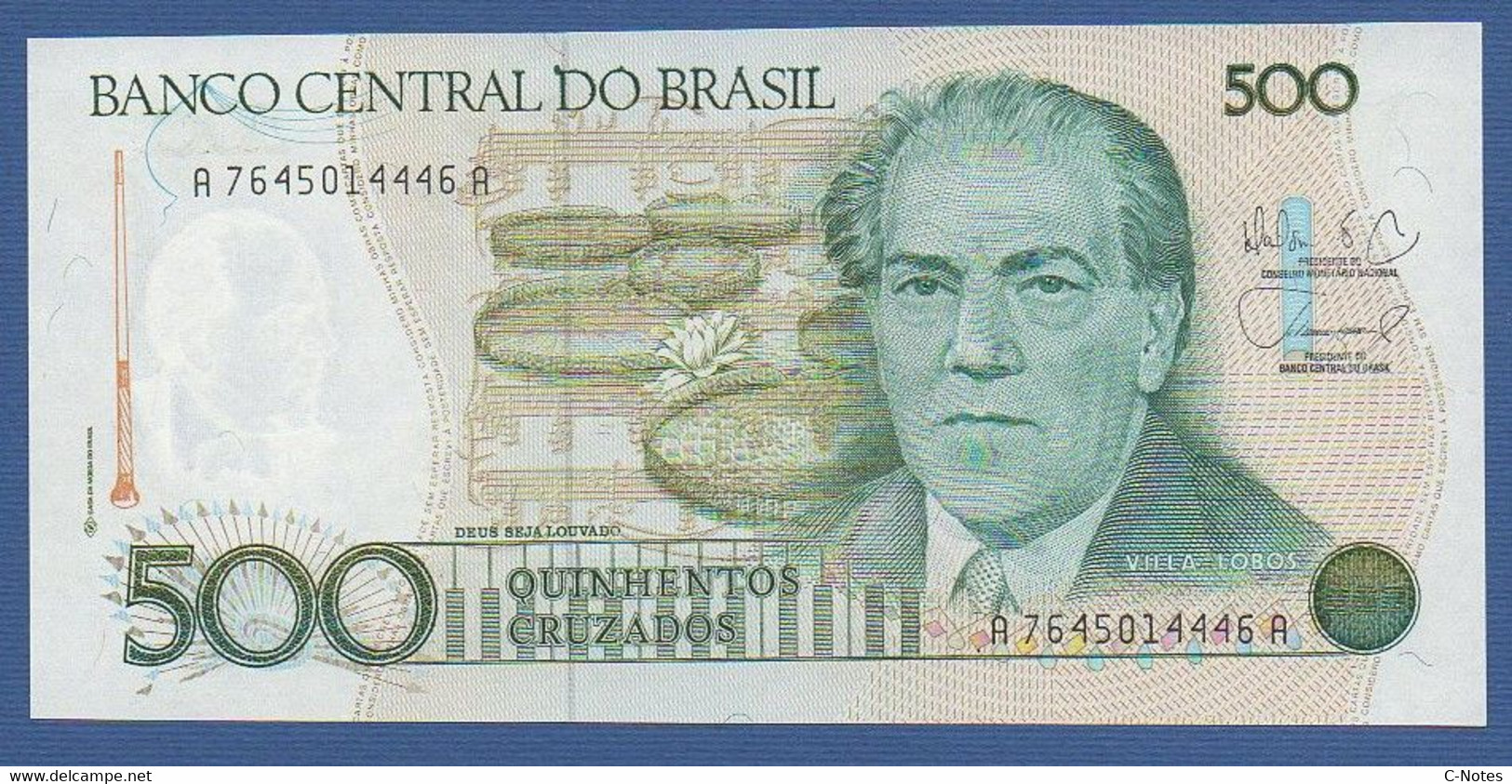 BRAZIL - P.212d – 500 Cruzados ND 1988 UNC, Serie A7645014446A - Brésil