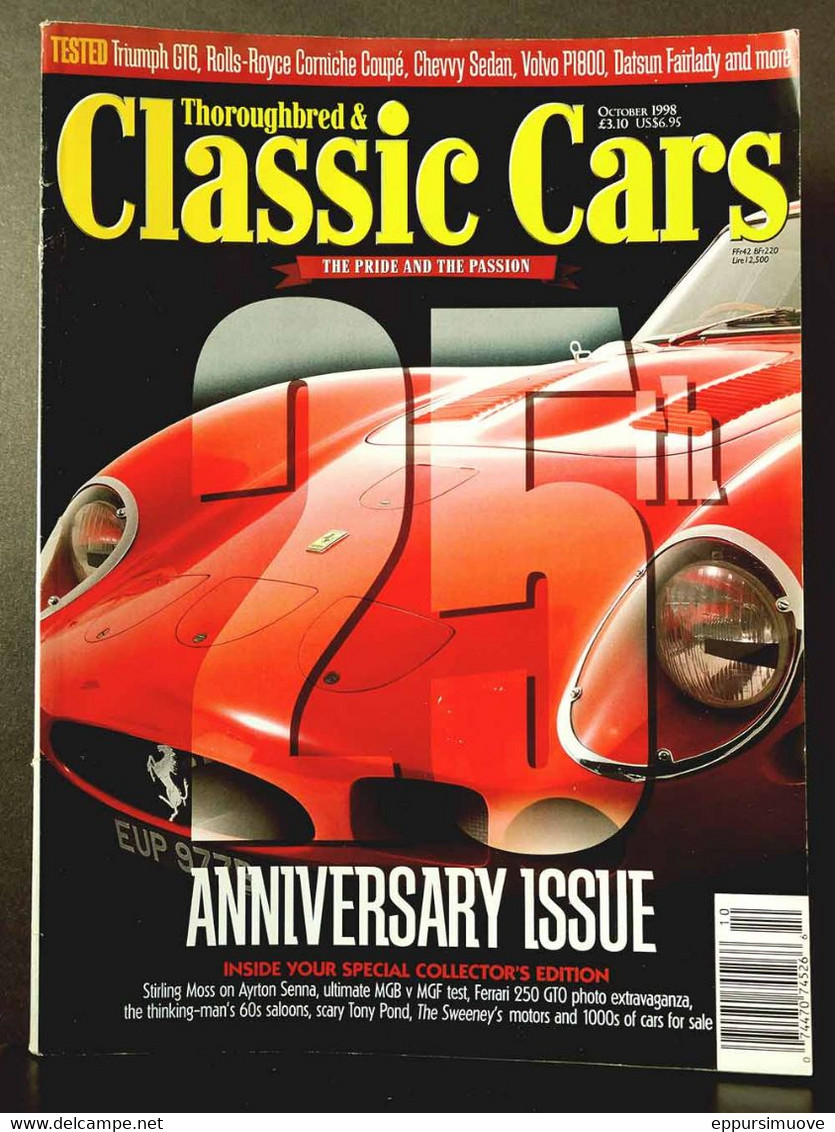 THOROUGHBRED & CLASSIC CARS 10 1998 - MBG MBF FERRARI 250 GTO TRIUMPH TR6 CHEVVY SEDAN VOLVOL P1800 AYRTON SENNA - Transports