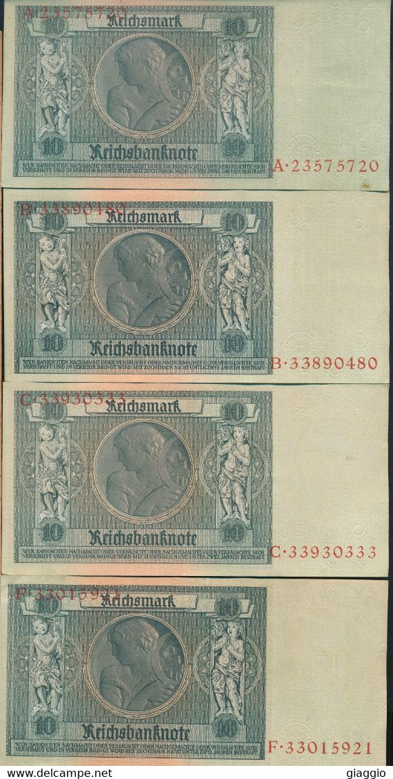 °°° GERMANY - 10 RENTENMARK 1929 SERIES A/B/C/F °°° - 10 Rentenmark