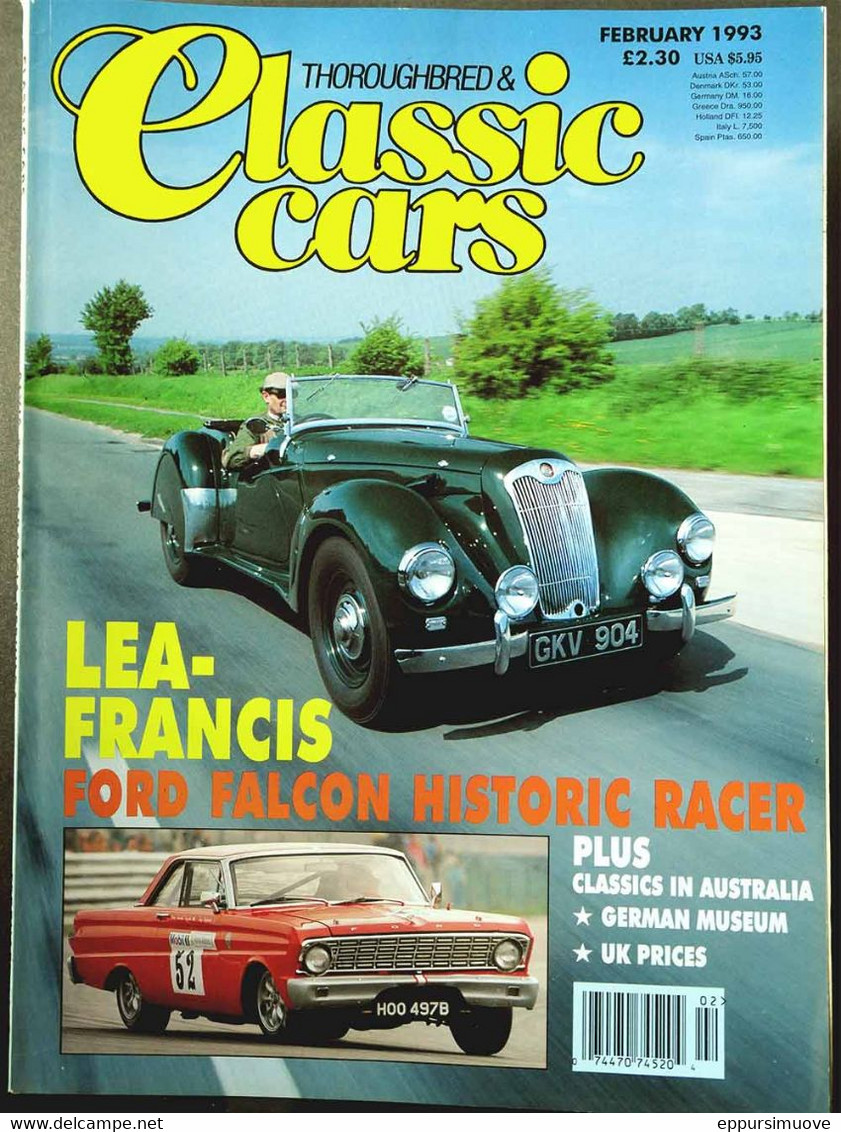 THOROUGHBRED & CLASSIC CARS Feb 1993 - LEA-FRANCIS FORD FALCON LOTUS MKiX RALLYE BRITANNIA ALVIS TA21 - Verkehr