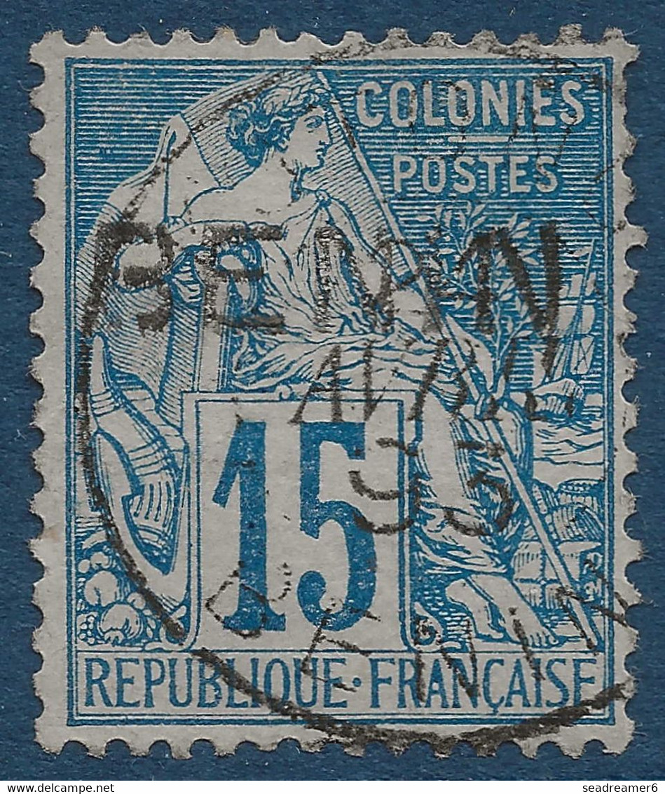 France Colonies Françaises BENIN N°6 15c Bleu Oblitéré Dateur  TTB Signé Octave Roumet ! - Gebraucht