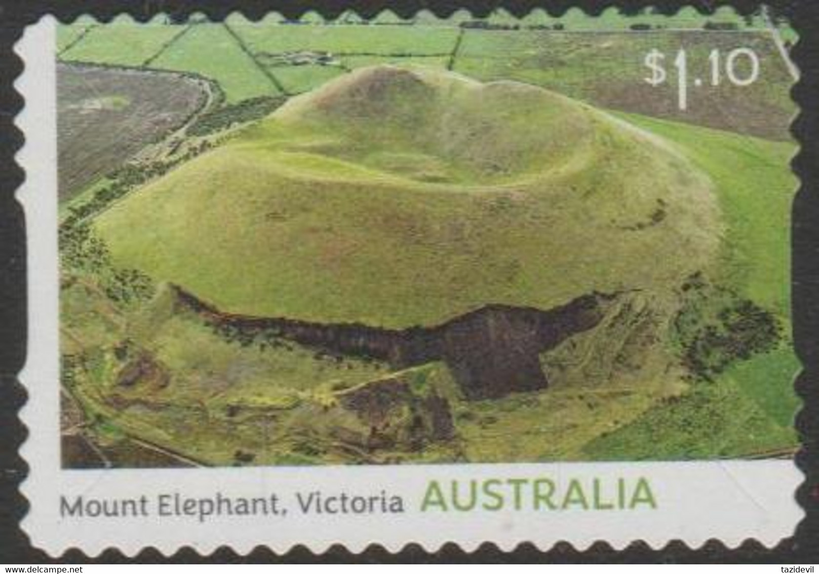 AUSTRALIA DIE-CUT-USED 2021 $1.10 Australia's Volcanic Past - Mount Elephant, Victoria - Gebruikt