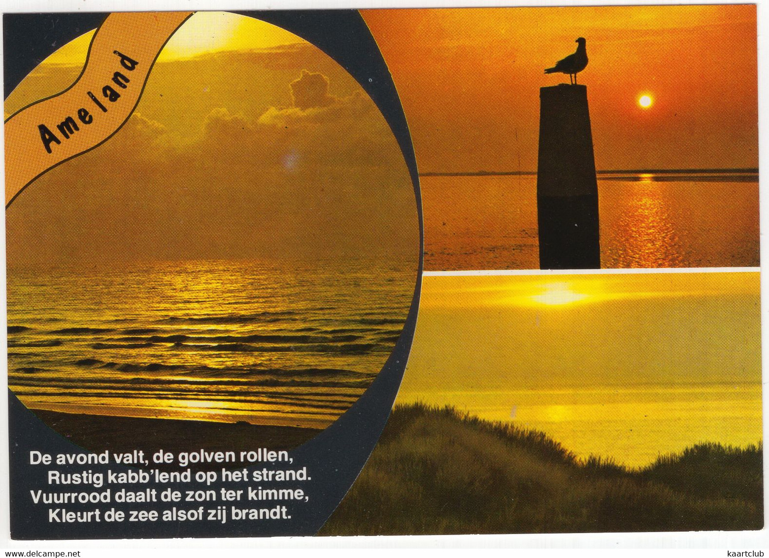 Ameland - 'De Avond Valt, De Golven Rollen, Rustig Kabb'lend Op Het Strand...' - (Wadden, Nederland) - Nr. L. 2855V - Ameland
