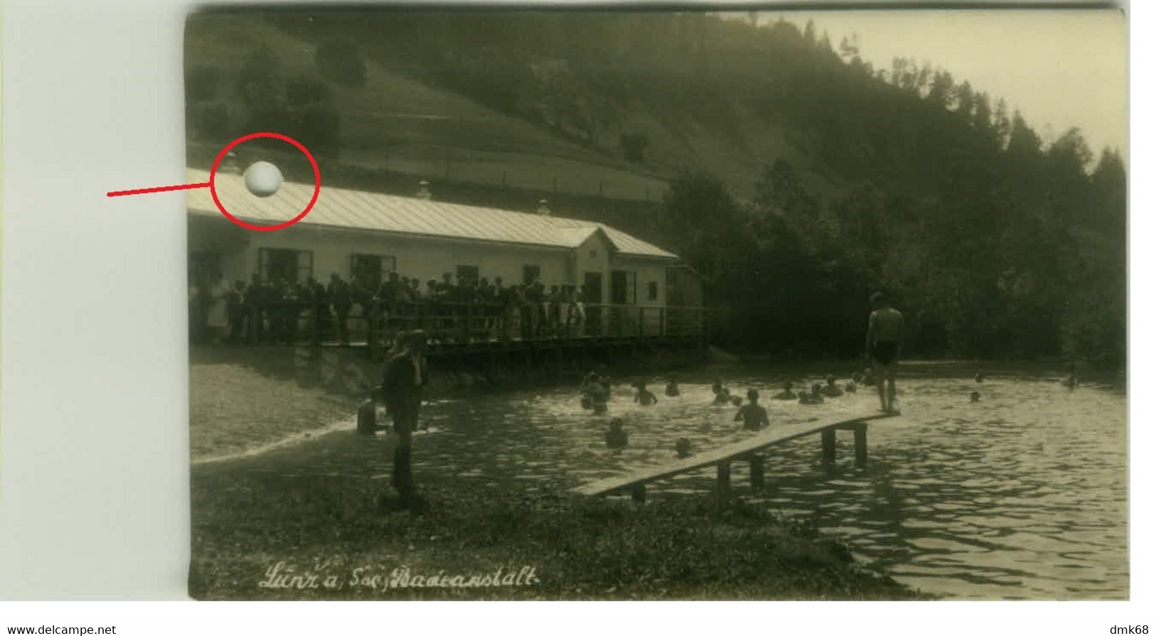 AK AUSTRIA -  LUNZ AM SEE BADEANSTALT - PHOTO JULIUS MARK SCHEIBBS - RPPC POSTCARD 1932 (12139) - Lunz Am See