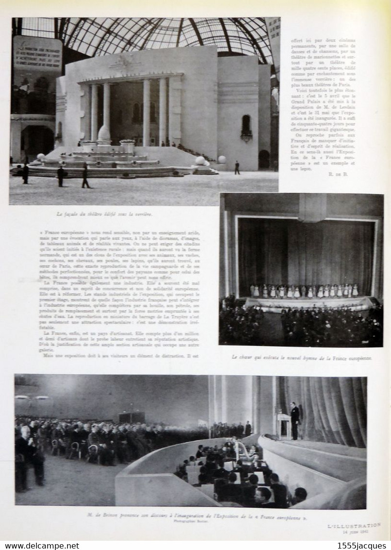 L'ILLUSTRATION N° 5127 14-06-1941 GRAND PALAIS PHOTOGRAPHIE EN RELIEF CRÈTE EXPOSITION FRANCE EUROPÉENNE MAQUETTES