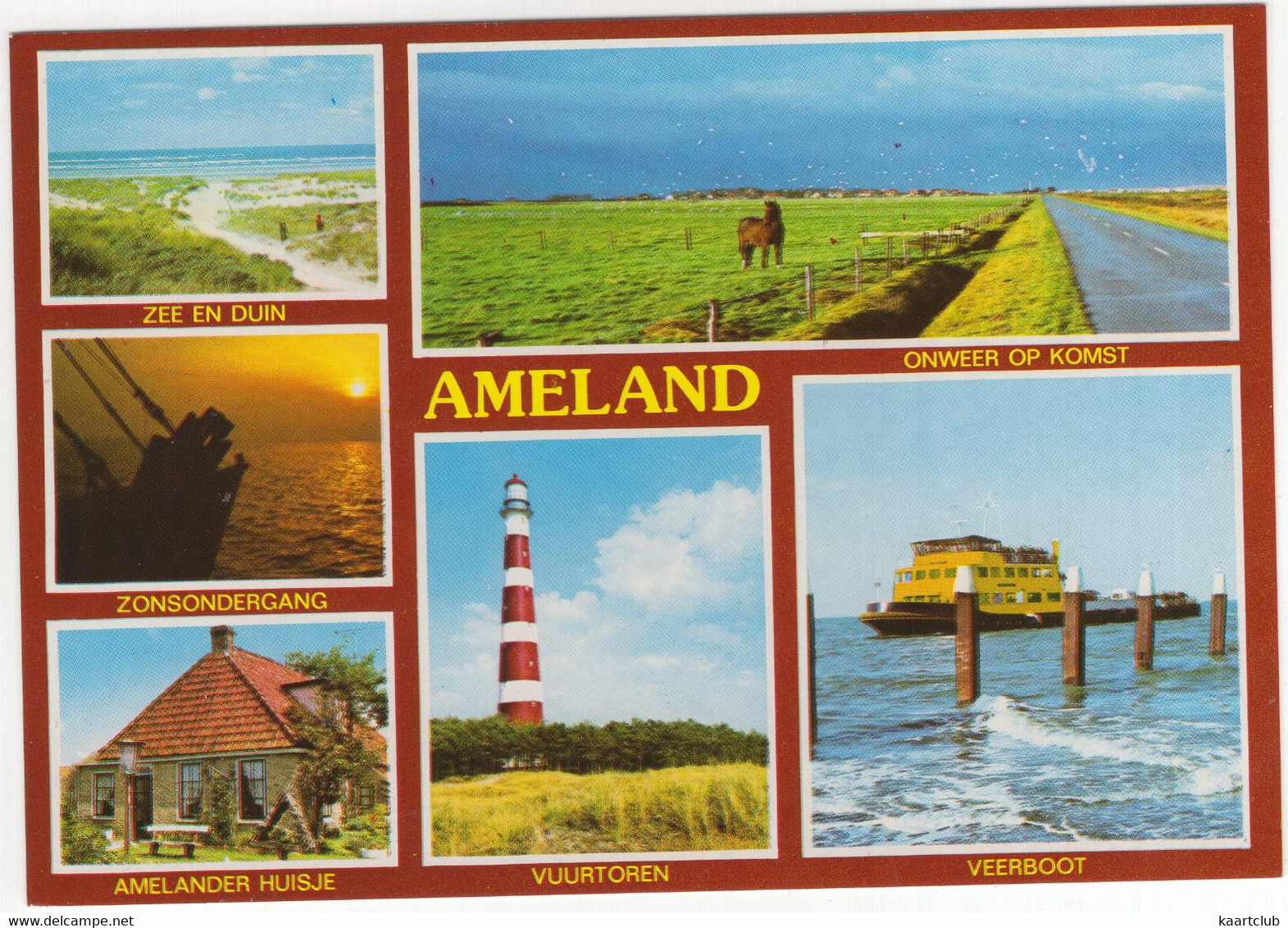 Ameland - Onweer Op Komst, Veerboot, Vuurtoren Etc. (Wadden, Nederland) - Nr. AMD 39 - Ameland