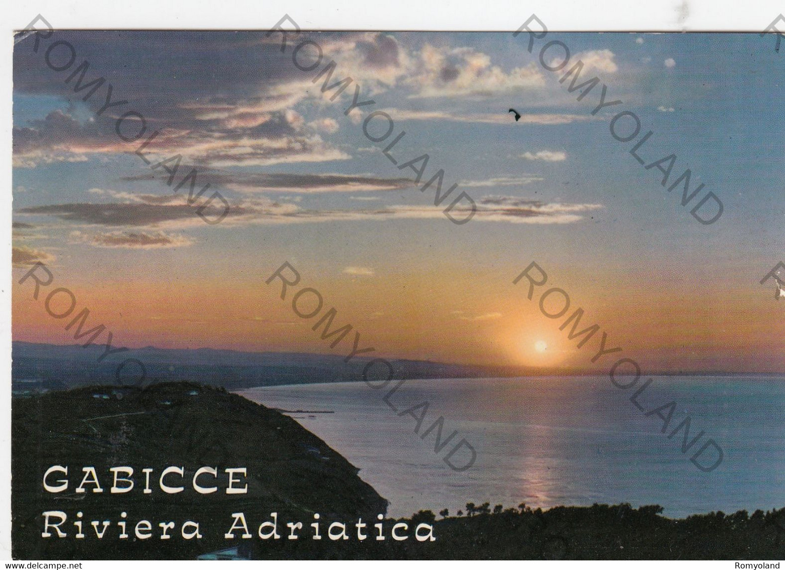 CARTOLINA  GABICE MARE,PESARO-URBINO,MARCHE,TRAMONTO,MARE.SOLE,ESTATE,VACANZA,SPIAGGIA,BELLA ITALIA,VIAGGIATA 1981 - Pesaro