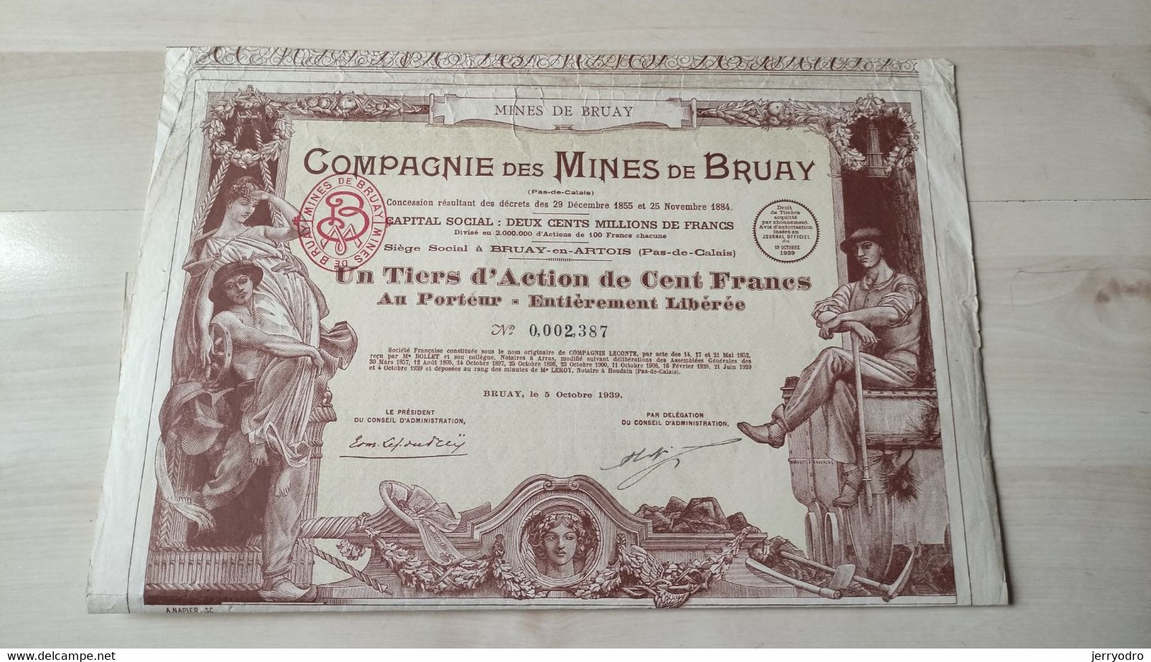 A Compagnie Des MINES De BRUAY - 1939** - M - O