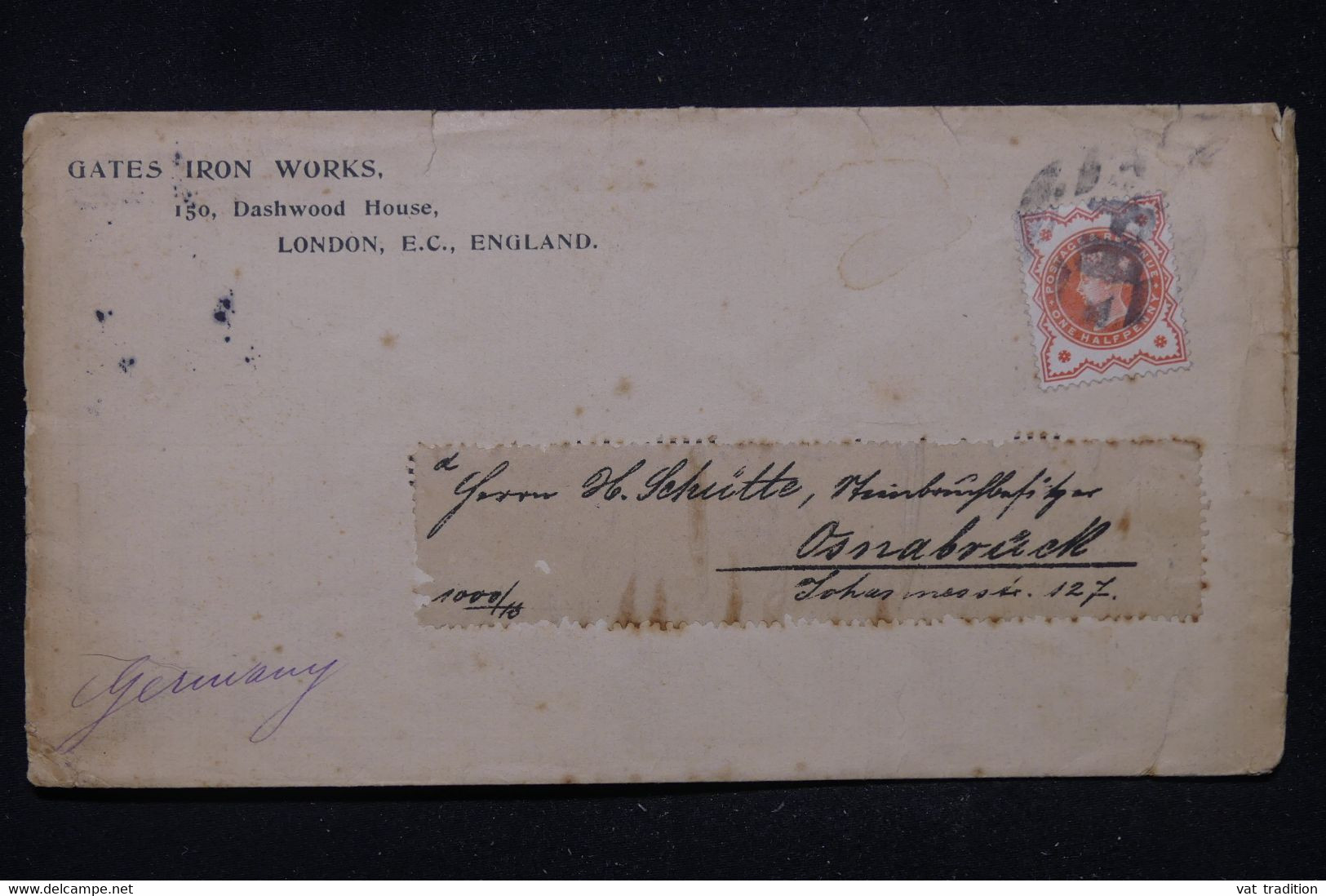 ROYAUME UNI - Enveloppe Commerciale De Londres Pour Osnabrück ( Allemagne ) En 1898 - L 113746 - Brieven En Documenten