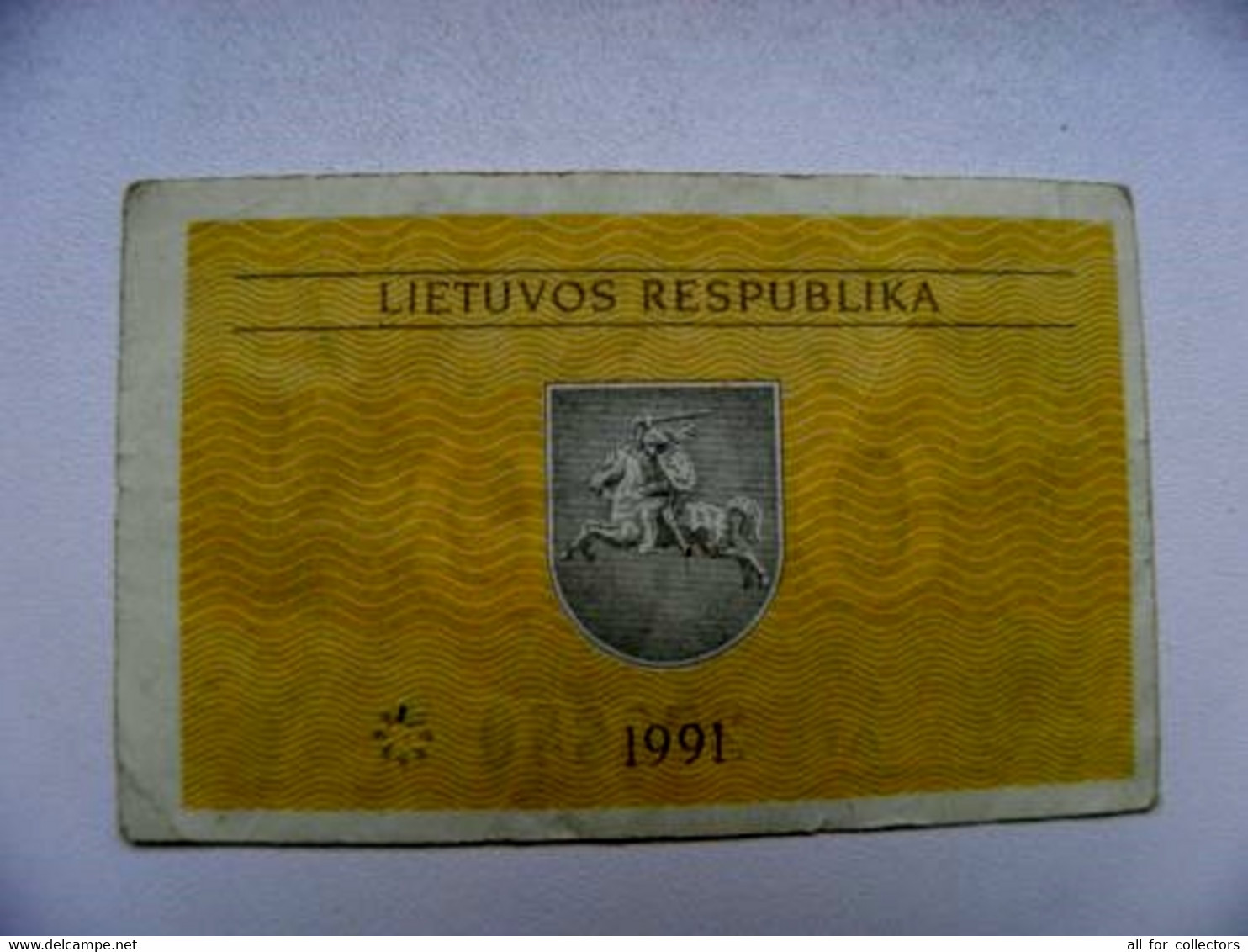 Banknote Lithuania P-29a 1991 0.10 Talonas - Lithuania