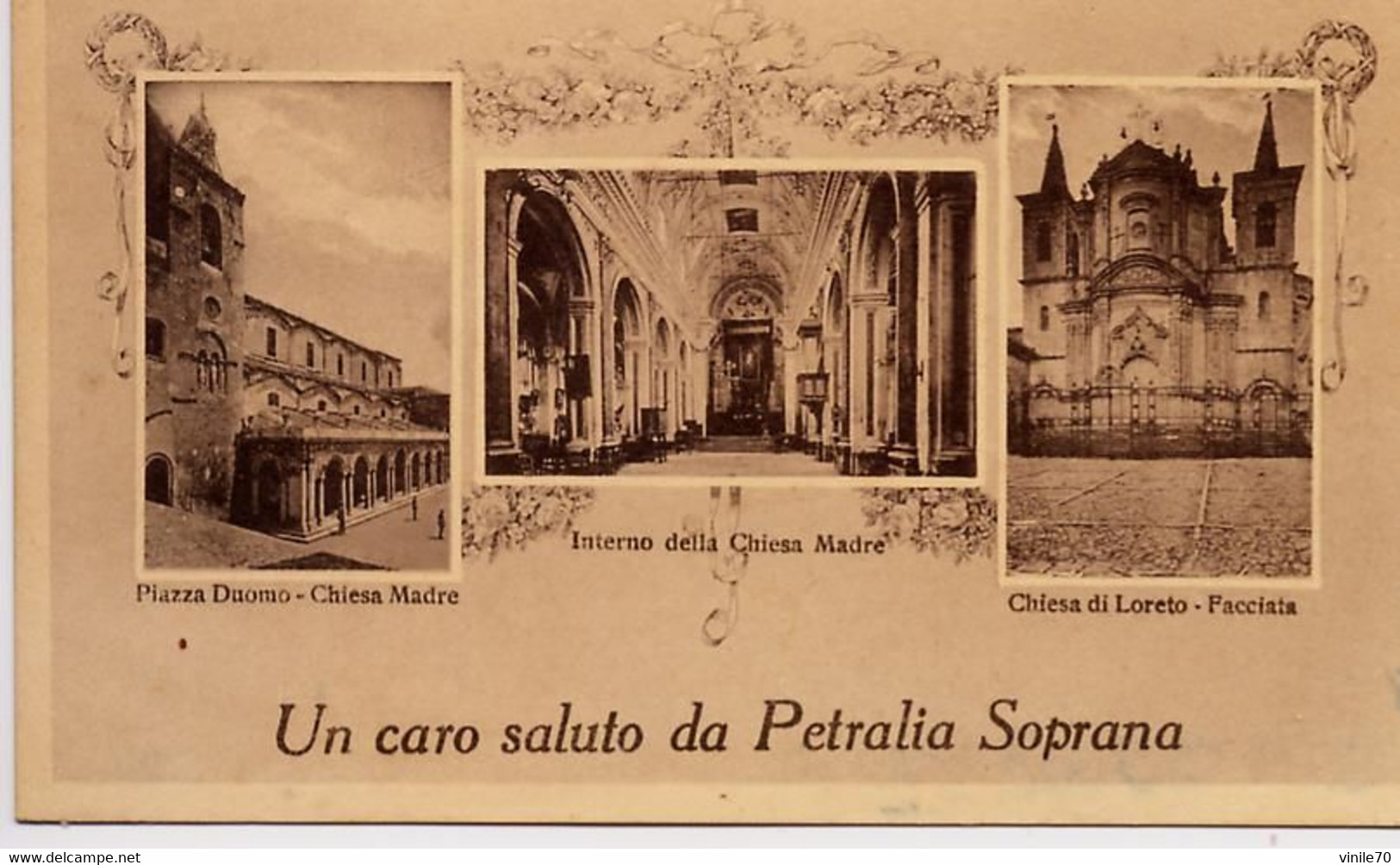 PETRALIA SOPRANA PALERMO  Cartolina Formato Piccolo - Palermo