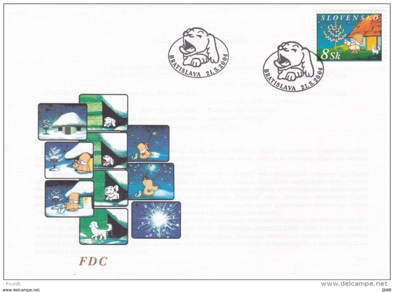 FDC 327 SLOVAQUIE 2004 Conte Pour Enfants : Grand-père Et Son Chien Yv 419 Mi 486 - FDC