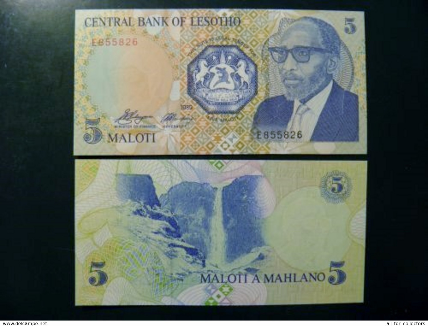 UNC Banknote Lesotho 1989 5 Maloti Waterfall Fall P-10 - Lesotho
