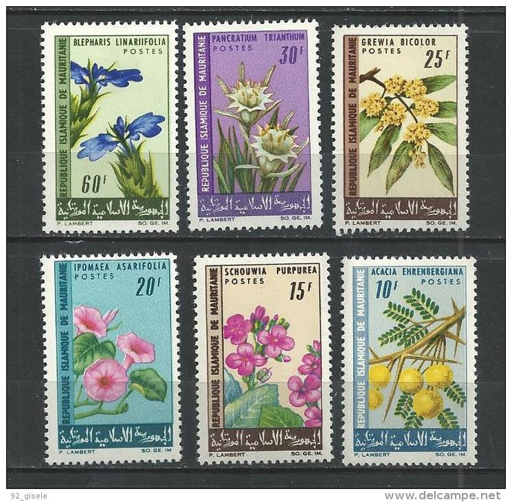 Mauritanie YT 208 à 213 " Fleurs " 1966 Neuf** - Mauritania (1960-...)