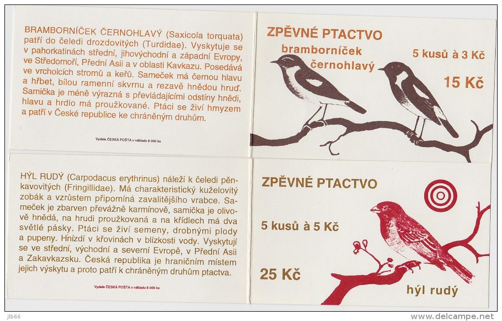 2 Carnets De 5 Timbres YT C 48 C 49 Oiseaux Chanteurs / Booklet Michel MH 0-15 MH 0-16 Singer Bird Singvögel - Unused Stamps
