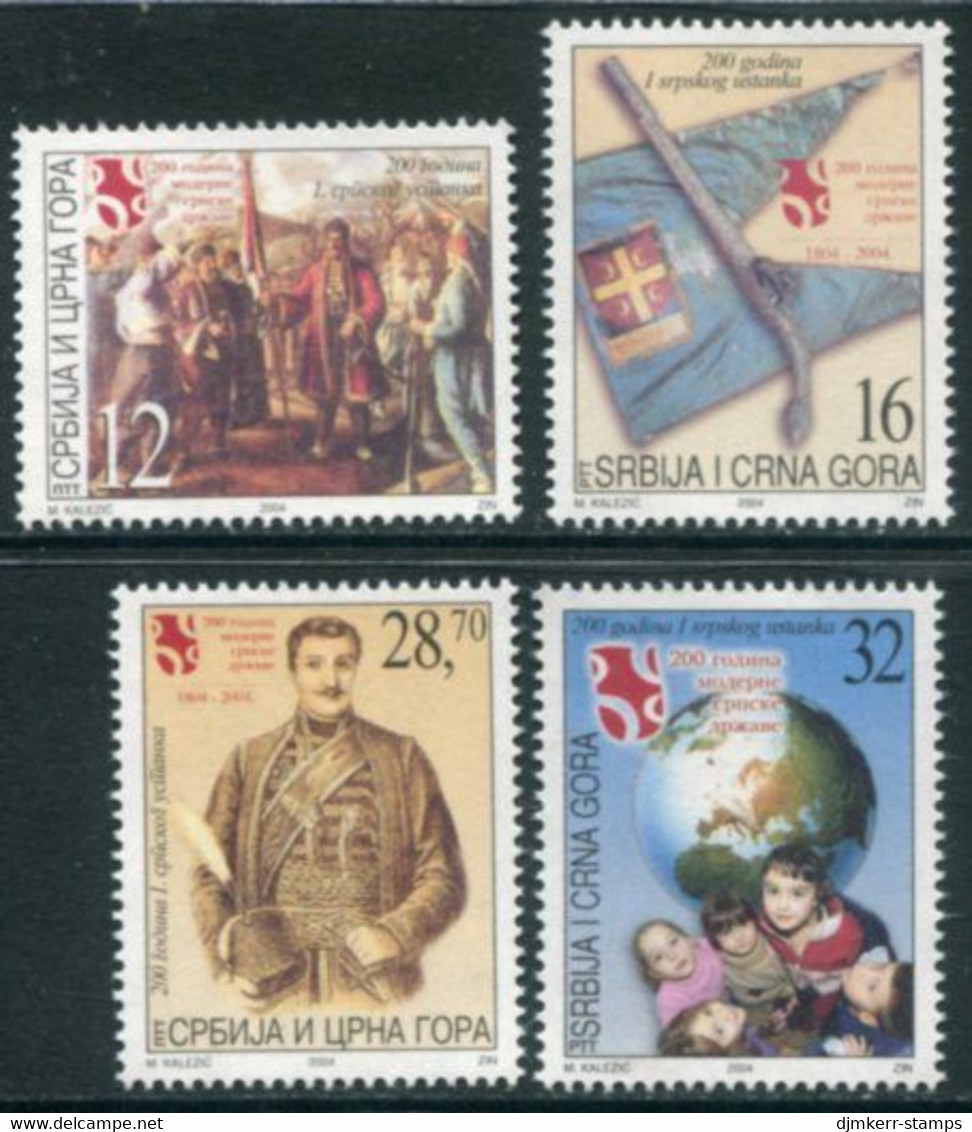 YUGOSLAVIA (Serbia & Montenegro) 2004  Bicentenary Of Rising Against The Turks II MNH / **  Michel 3183-86 - Unused Stamps