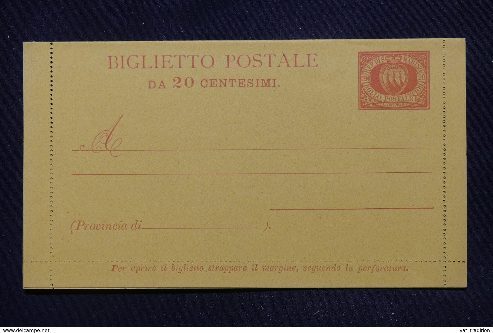 SAINT MARIN - Entier Postal Non Circulé  - L 113809 - Postal Stationery