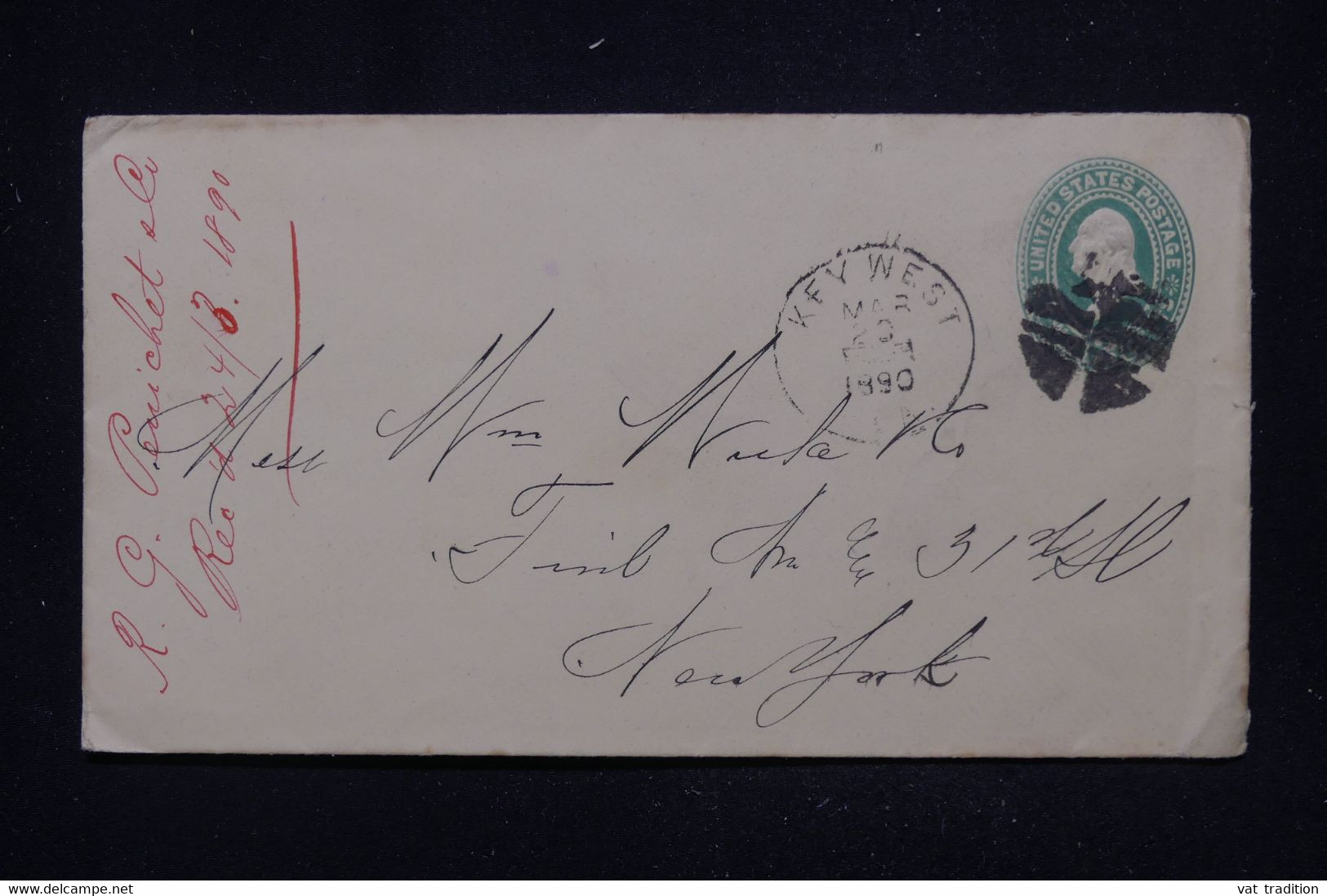 ETATS UNIS - Entier Postal De Key West En 1890 Pour New York - L 113825 - ...-1900