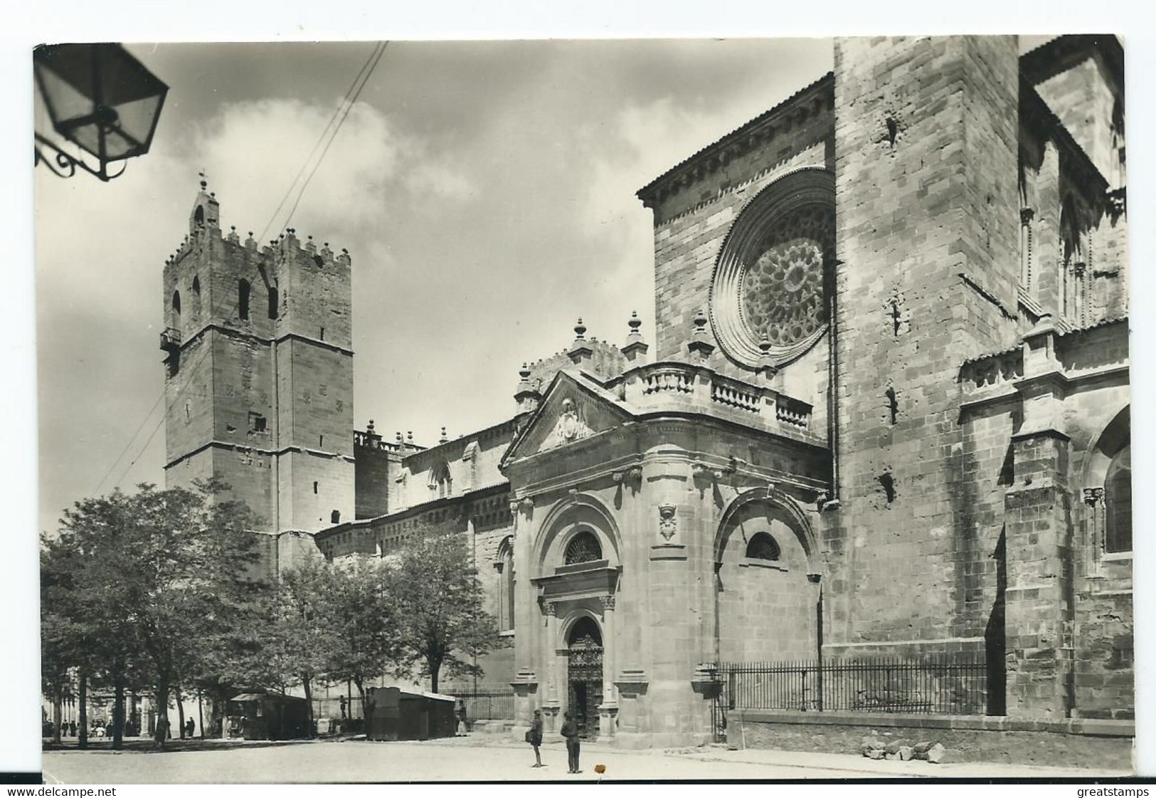 Spain Postcard Catedral Y Puerto Del Mercado 1962 Unused Rp - Guadalajara