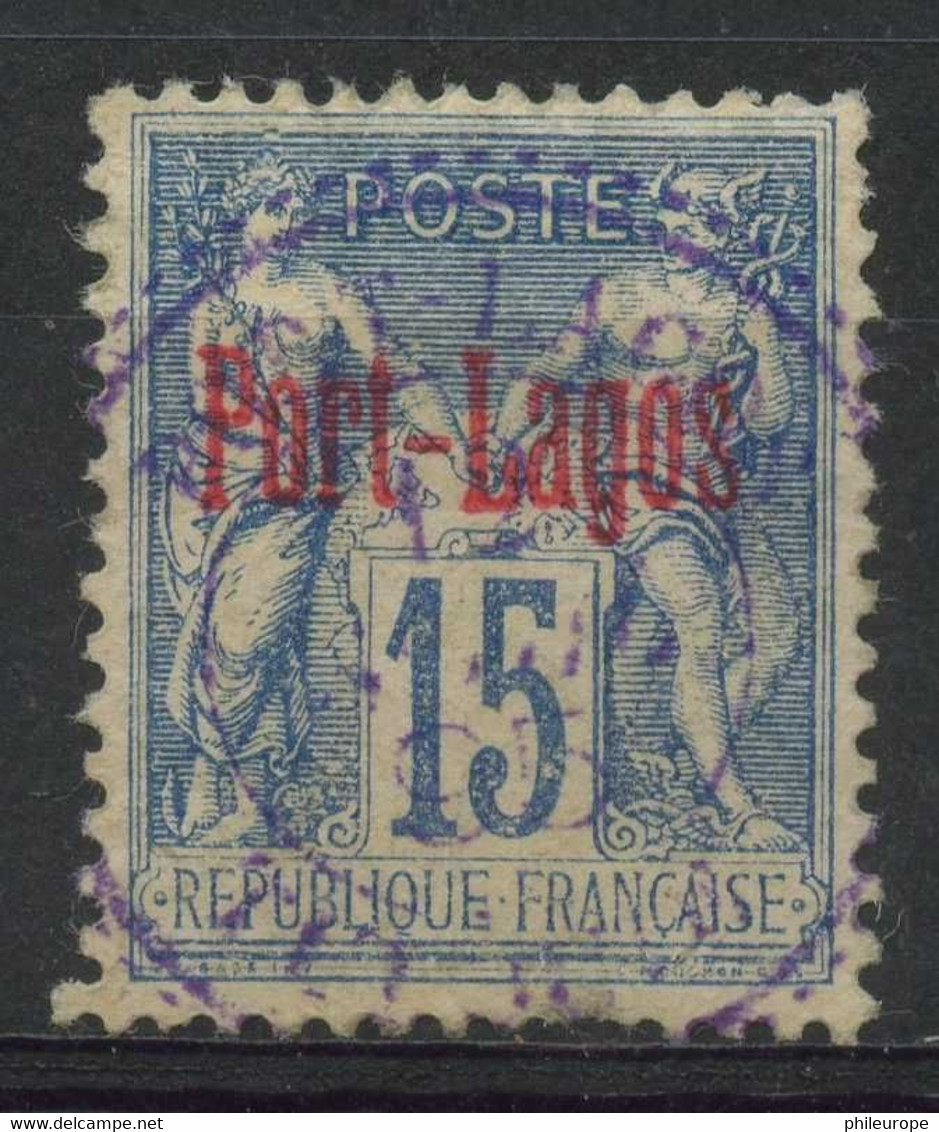 Port Lagos (1893) N 3 (o) - Oblitérés