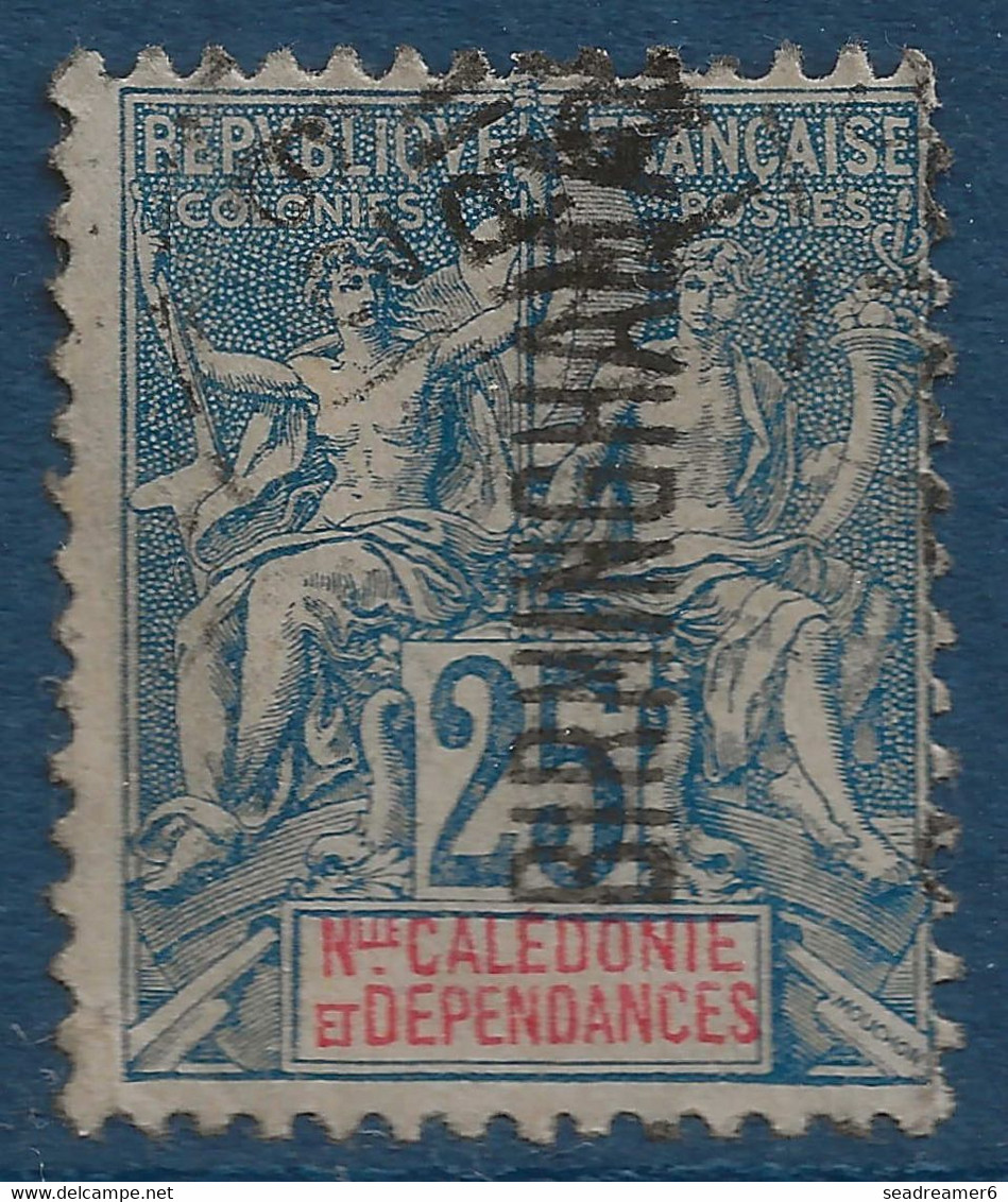 Colonies Françaises Nouvelle Caledonie N°62 25c Bleu Oblitéré Griffe Linéaire Paquebot US BIRMINGHAM RRR - Usati