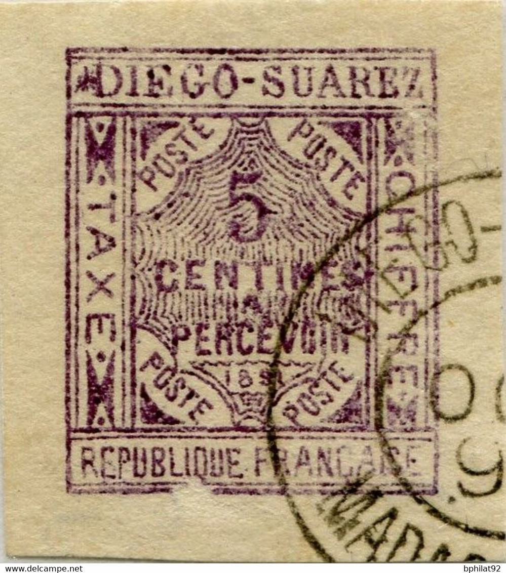 !!! DIEGO SUAREZ. TAXE N°1 OBLITÉRÉE, SIGNÉE BRUN - Used Stamps