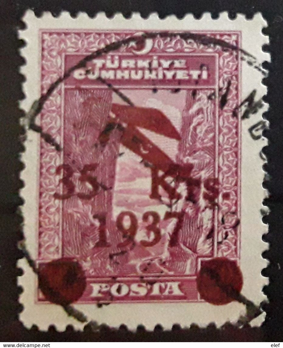 TURQUIE TURKEY TURKIYE 1938 AIRMAIL Poste Aérienne Yvert 8, Surchargé 35 K Sur 40  K Lilas  Obl TB - Poste Aérienne