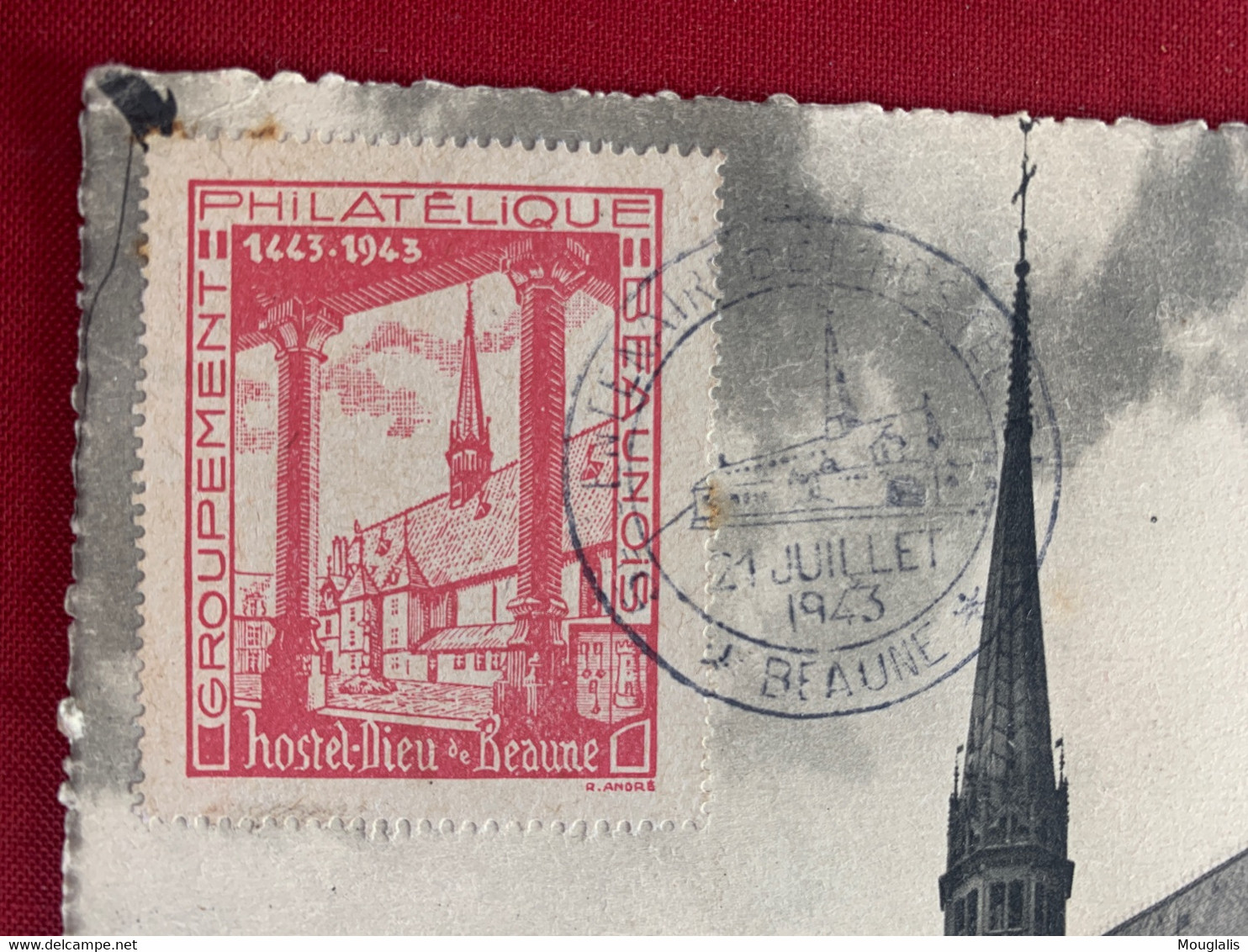 France Carte Maximum Hôtel Dieu De Beaune 5e Centenaire 21 Juillet 1943 - 1940-1949