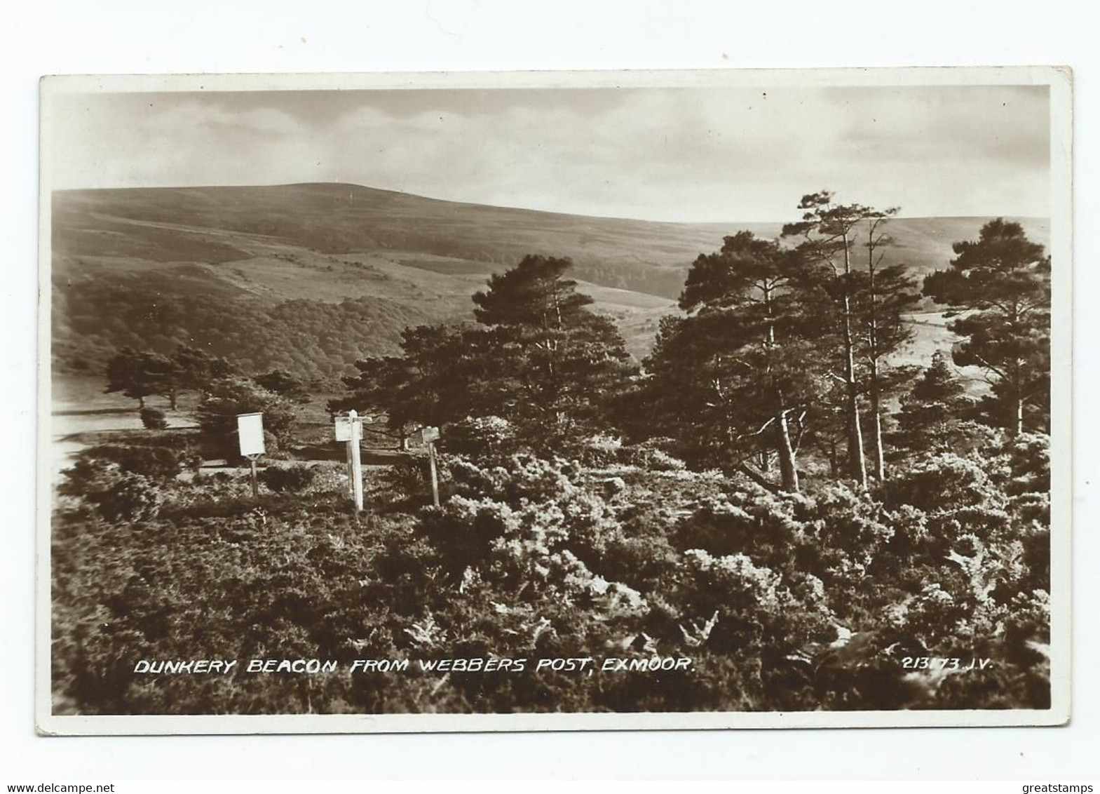 Postcard  Dunkery Beacon Webbers Post Exmoor  Unused Rp - Exeter