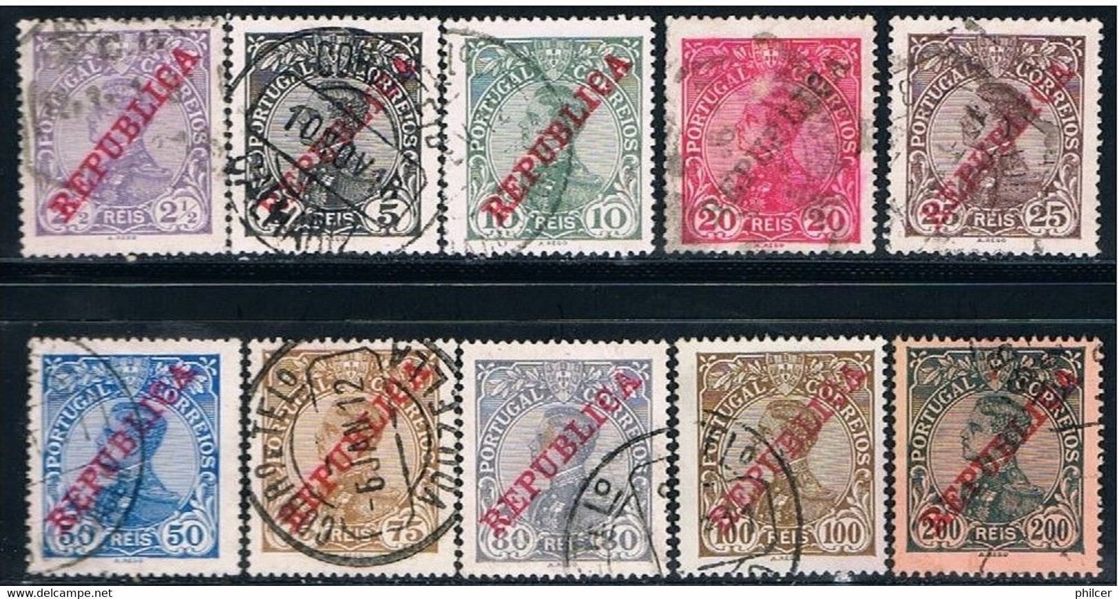 Portugal, 1910, # 170/2, 174/80, Used - Gebruikt