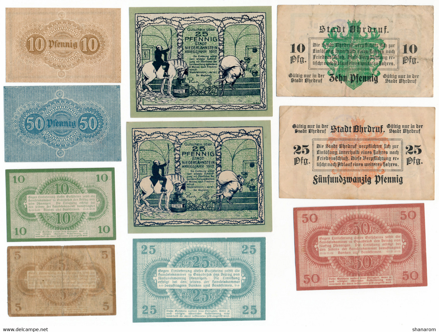 1917 // ALLEMAGNE // 10 NOTES // LOT3 - Collezioni