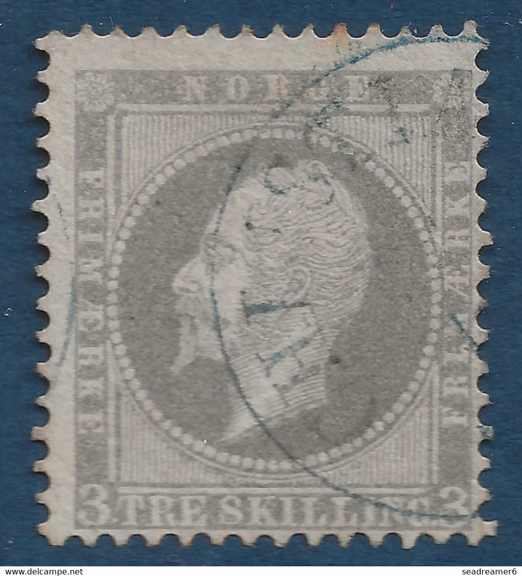 NORVEGE Oscar 1er N°3 3 Skiliing Violet Obl Dateur En Bleu De CHRISTIANA TTB Cote Yvert : 100 € - Oblitérés