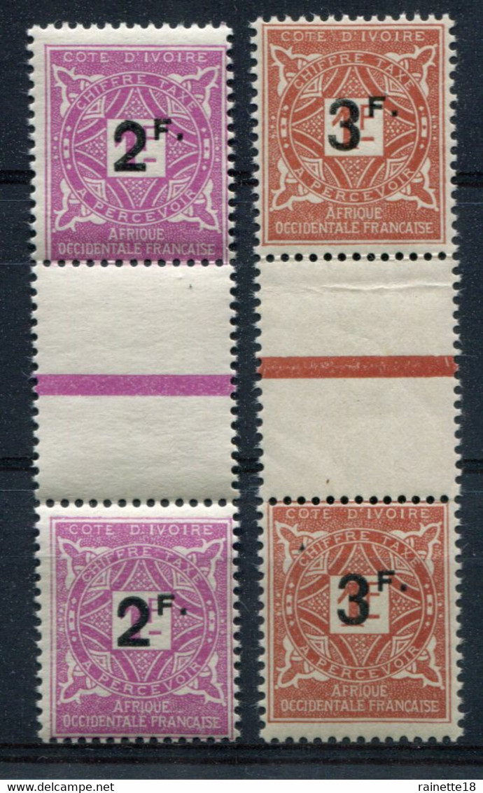 Cote D'Ivoire    Taxes  17/18 **  Paires Avec Pont - Unused Stamps