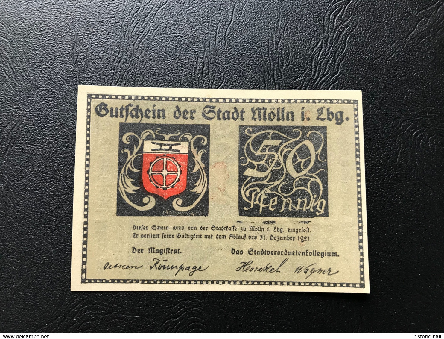 Notgeld - Billet Necéssité Allemagne - 50 Pfennig - Mölln - 31 Decembre 1921 - Zonder Classificatie