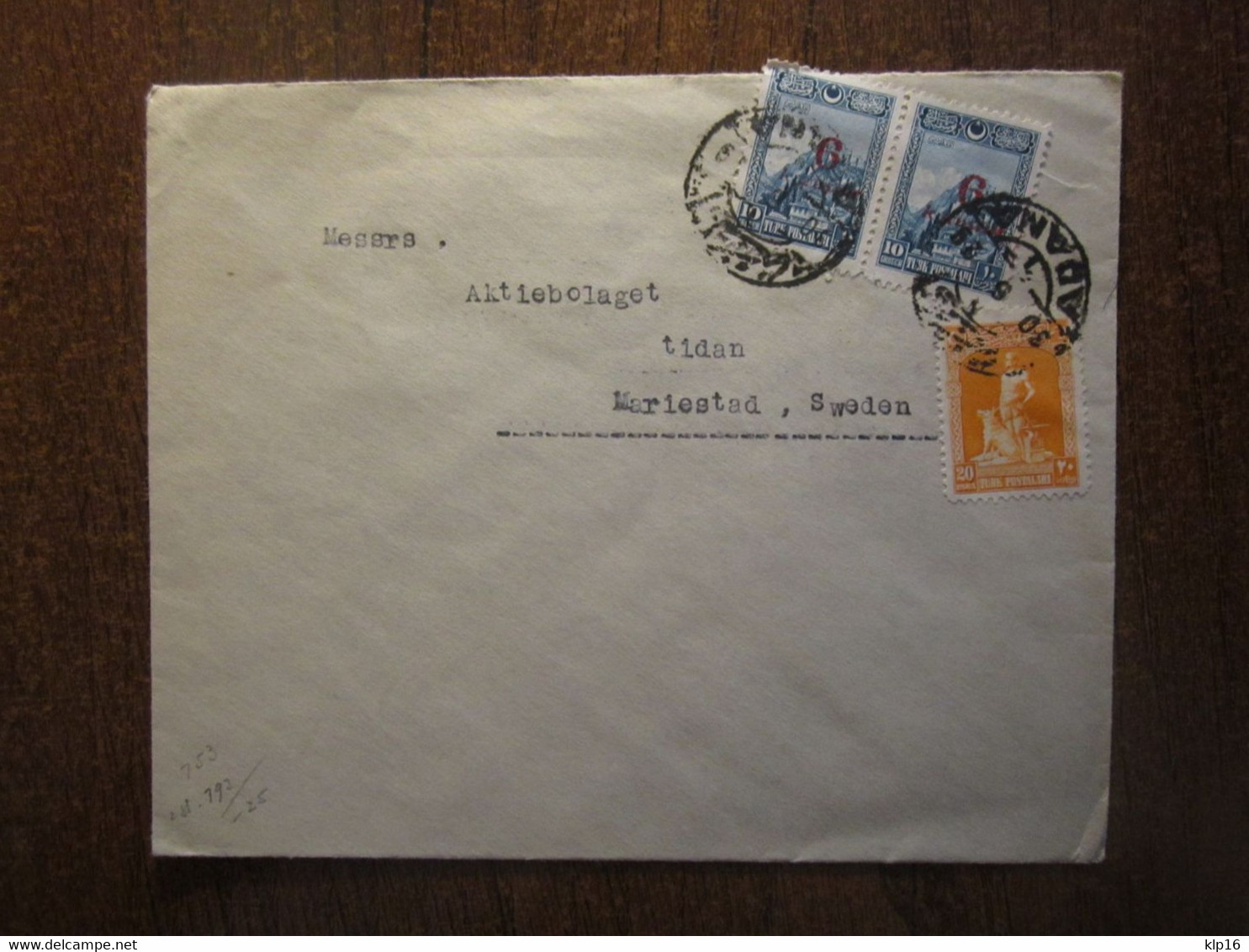 1929 TURKEY ADANA COVER To SWEDEN - Lettres & Documents