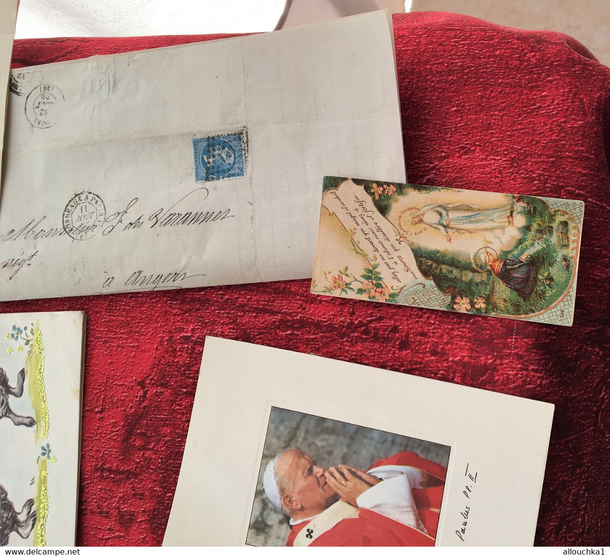 Loisirs créatifs Scrapbooking-Lettres 1850-Images religieuses-lithographie Picasso-Tableau de Fleurs-Carte postale Vœux