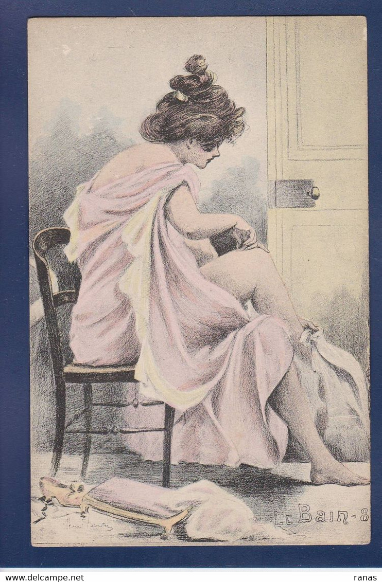 Cpa Boutet Henri Déshabillé Série Le Bain érotisme Art Nouveau Non Circulé Femme Woman éros - Boutet