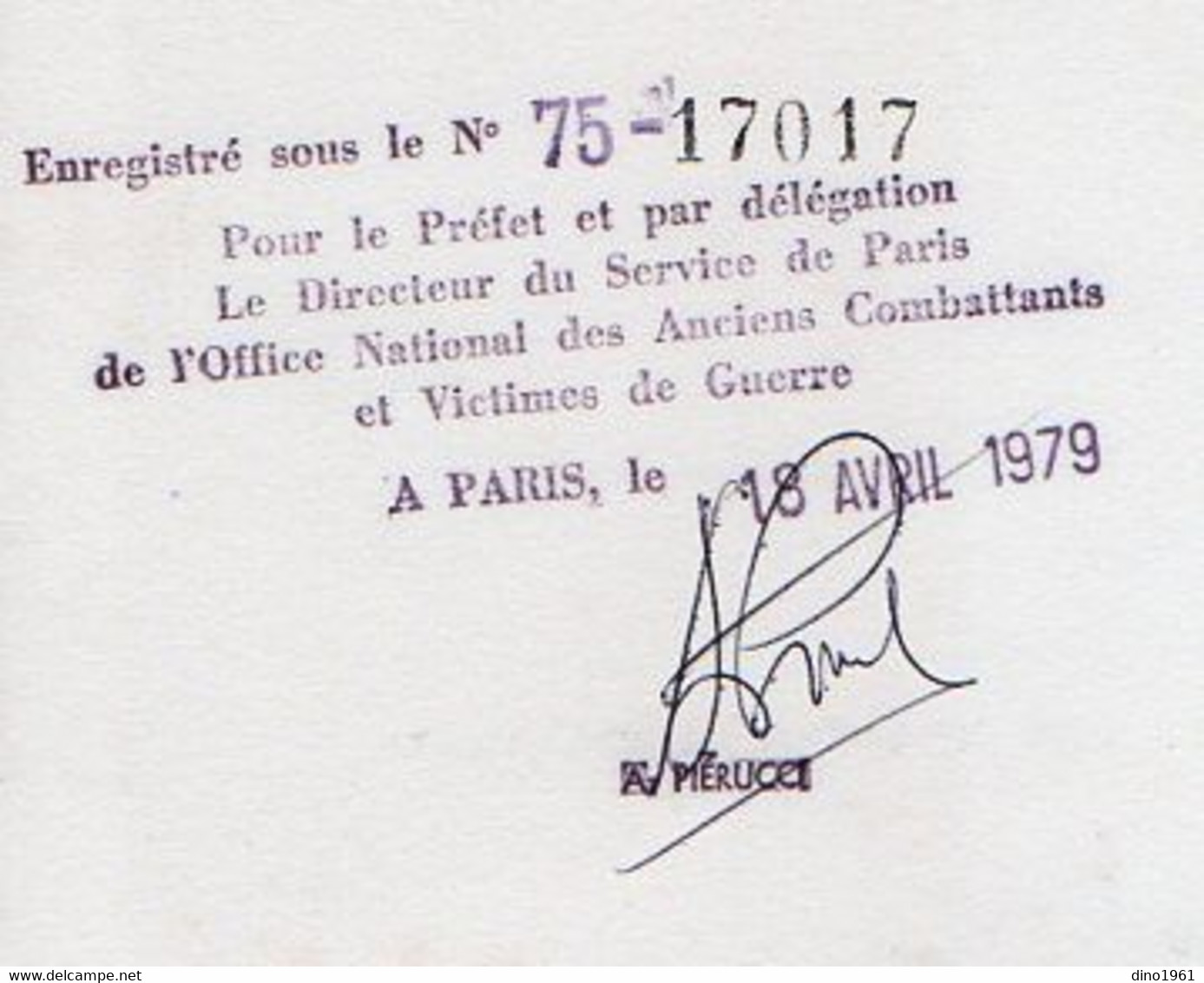 VP19.015 - MILITARIA - PARIS1979 - Certificat / Diplôme - Soldat J. MARRE - Dokumente